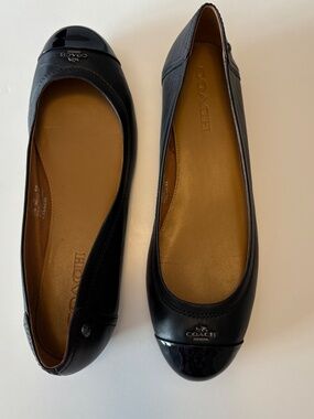 Coach Black Cap-Toe Chelsea Ballet Flat